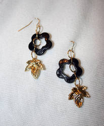 Flower and Leaf Earrings