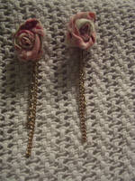 Fabric Flower Earrings