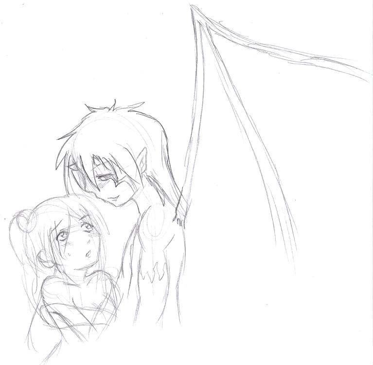 Demon Akito and Imari sketch