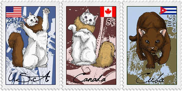 Nekotalia stamps - American cats