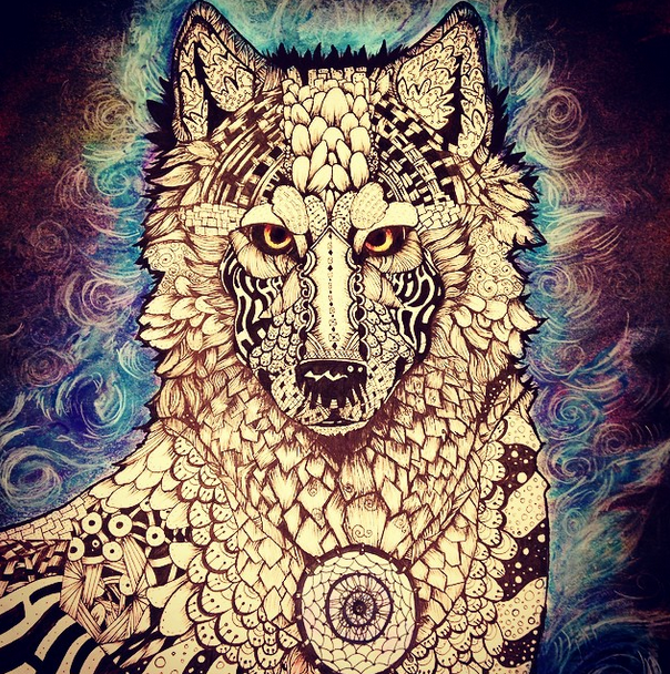 Zentangle Wolf