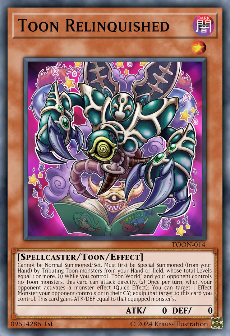 yugioh toon relinquished deck Anima - MP24-EN007 - Quarter Century Secret Rare This cards ATK/DEF become equal to that equipped monsters Yu-Gi-Oh Duel Links - Let's