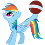 Rainbow Dash balancing a ball
