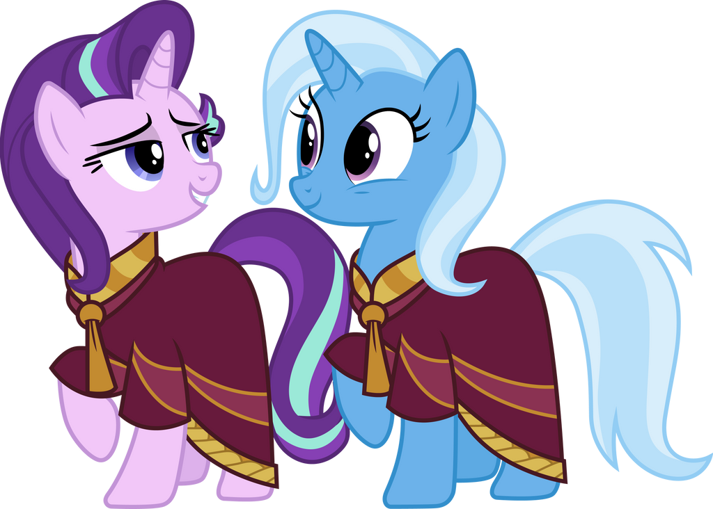 Starlight Glimmer and Trixie in robes by CloudyGlow on DeviantArt starlight glimmer and trixie