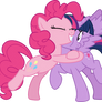 Pinkie Pie hugging Twilight Sparkle