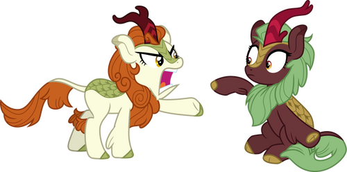 Autumn Blaze mad at Cinder Glow by CloudyGlow