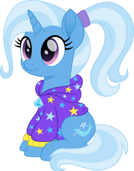 Trixie in a hoodie