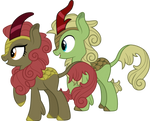 Brown kirin and Green kirin by CloudyGlow