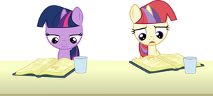 Filly Twilight Sparkle and Moon Dancer reading