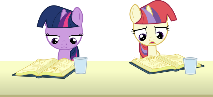 Filly Twilight Sparkle and Moon Dancer reading by CloudyGlow