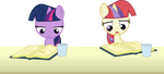 Filly Twilight Sparkle and Moon Dancer reading by CloudyGlow