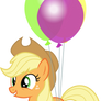 Applejack holding balloons