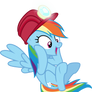 Excited Rainbow Dash in a helmet