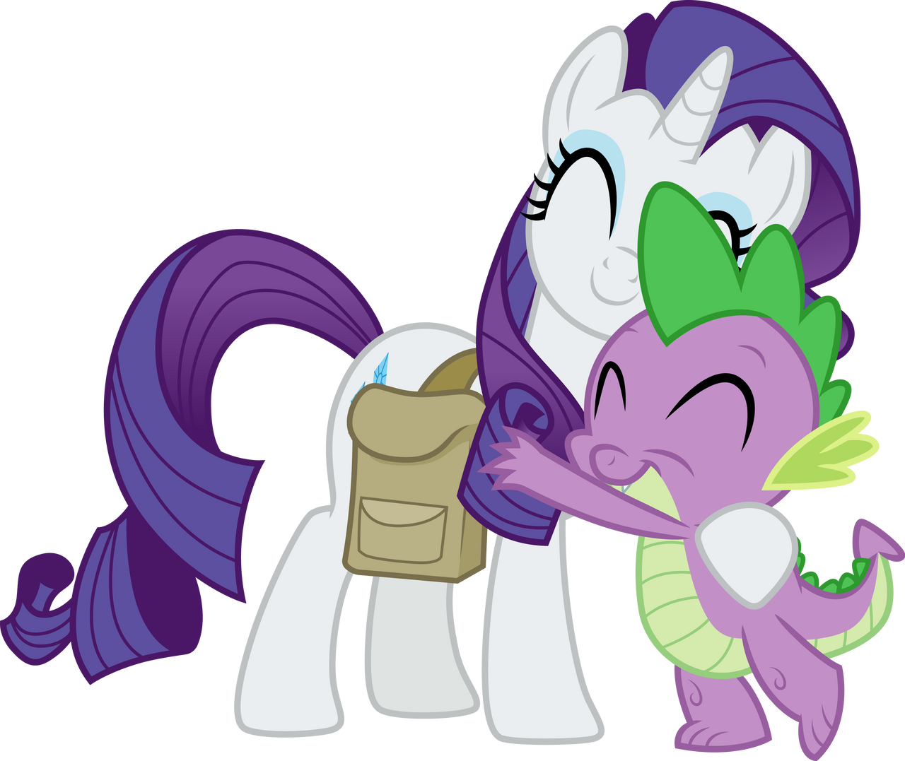 Rarity and Spike hugging by CloudyGlow on DeviantArt