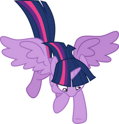 Twilight Sparkle flying downward