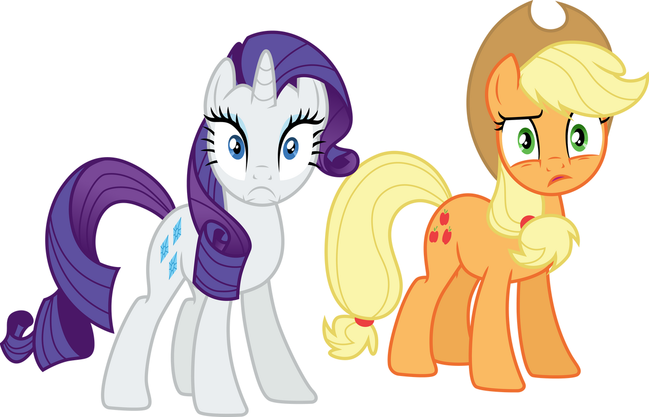 Shocked Rarity and Applejack by CloudyGlow on DeviantArt