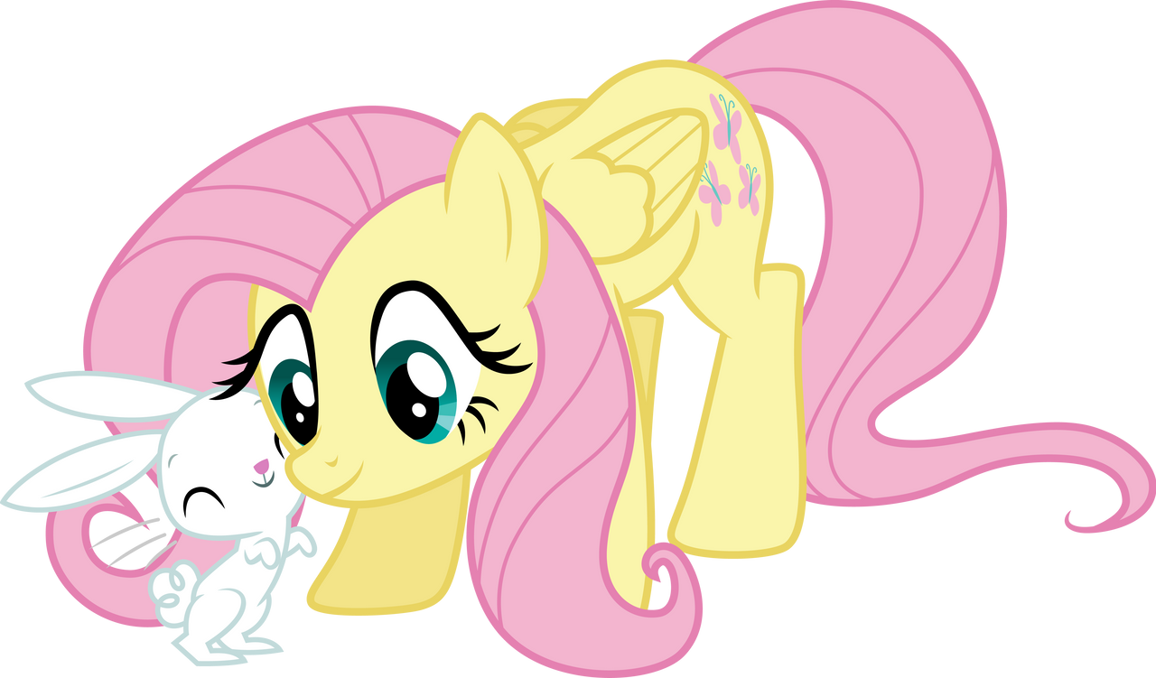 Angel nuzzling Fluttershy by CloudyGlow on DeviantArt