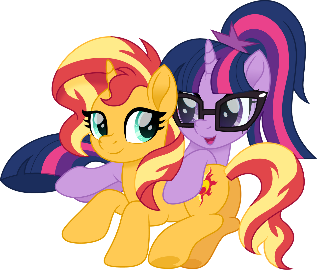 Sunset and Twilight cuddling 2023 by CloudyGlow on DeviantArt