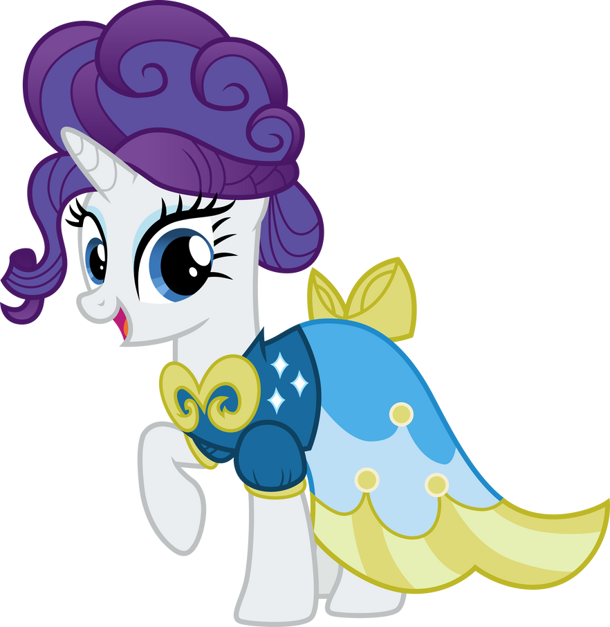 Fancy Rarity in blue dress by CloudyGlow on DeviantArt