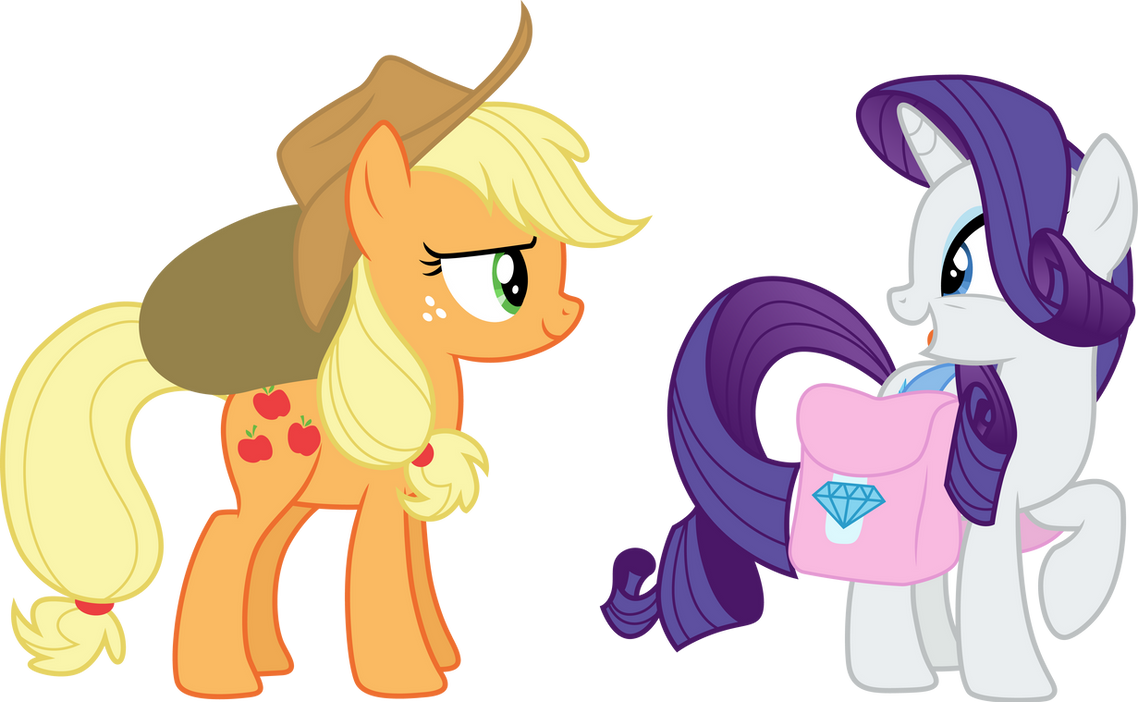 Applejack and Rarity traders by CloudyGlow on DeviantArt