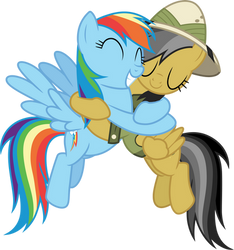 Rainbow Dash and Daring Do hug 2