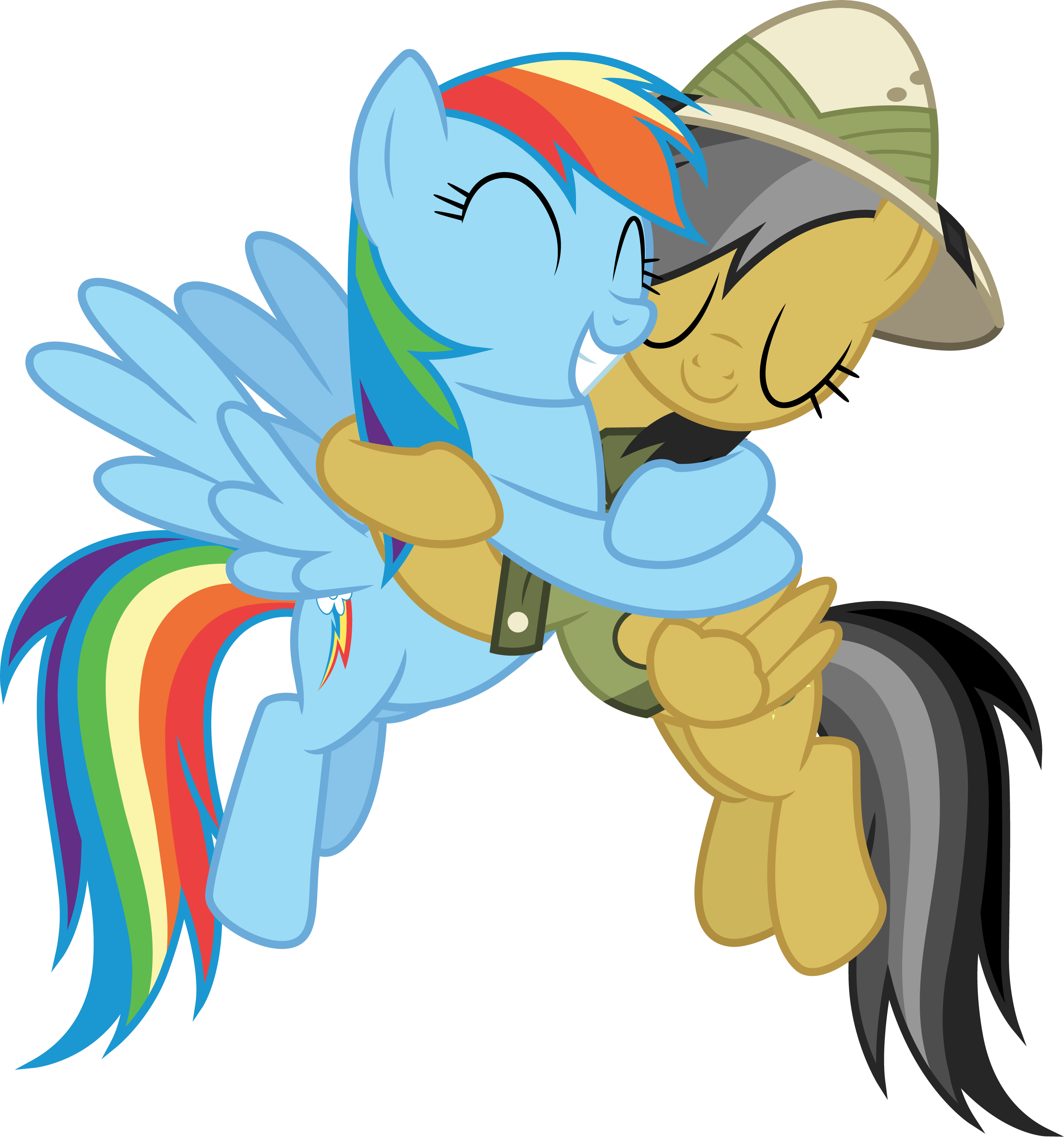 Rainbow Dash and Daring Do hug 2 by CloudyGlow on DeviantArt