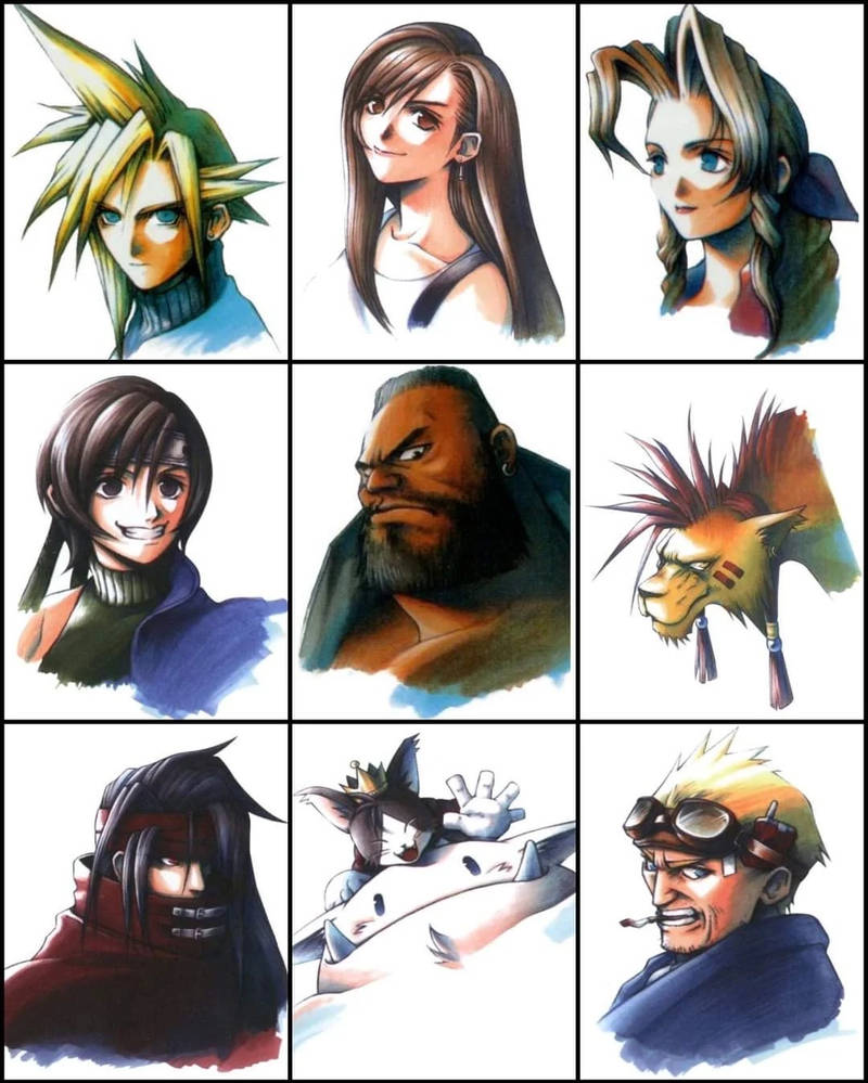 FF7 menu portraits by Tetsuya Nomura by Nicoc1991 on DeviantArt