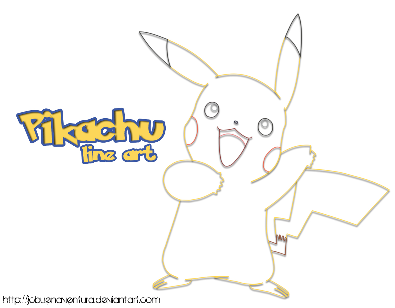 Line Vector Pikachu Pikachu line art/vector by jcbuenaventura on DeviantArt