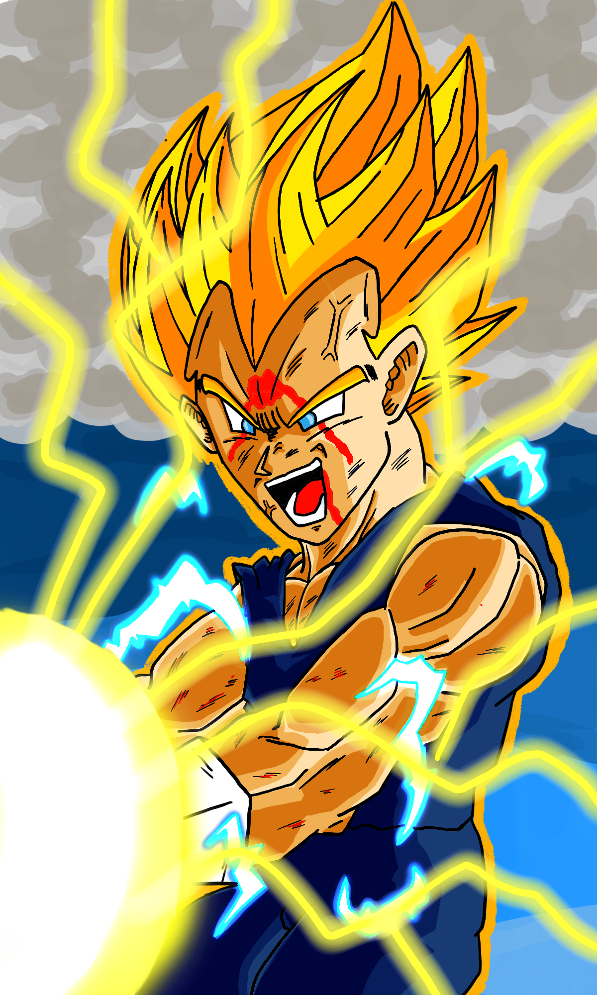 Vegeta SS4 Final Flash Charging by johnny120588 on DeviantArt