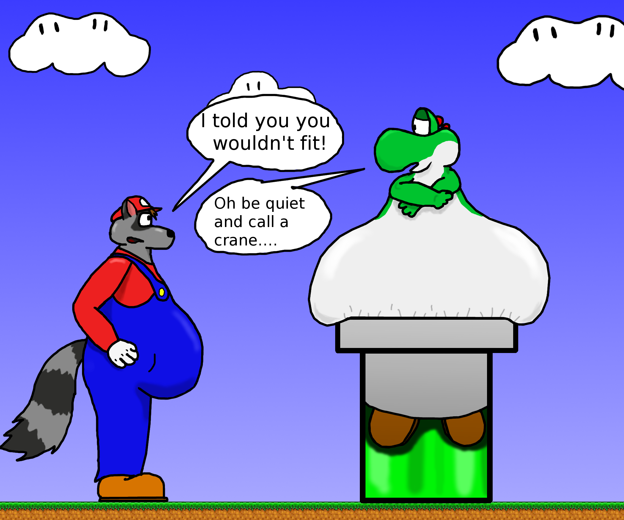 Yoshi Doesnt Fit By Frank Raccoon On DeviantArt.