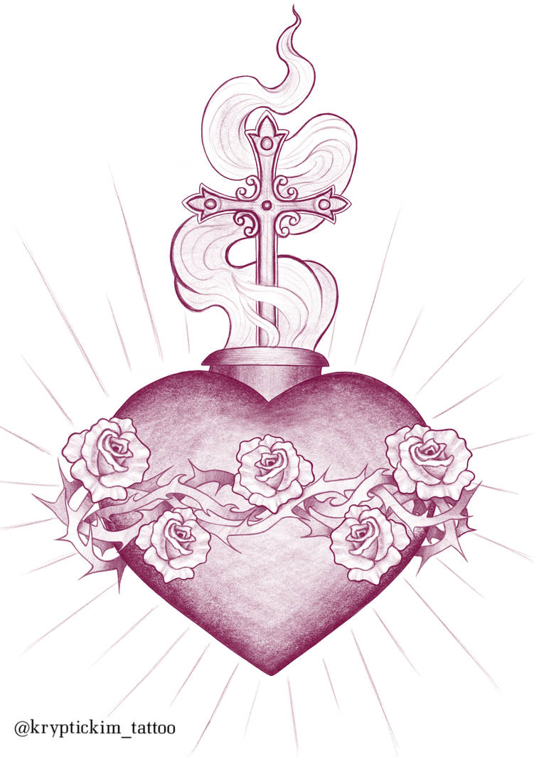 Sacred heart tattoo design by kryptickim on DeviantArt