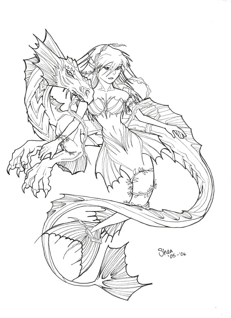 Dragon and mermaid