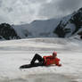 I'm lying on Tekelyu Glacier