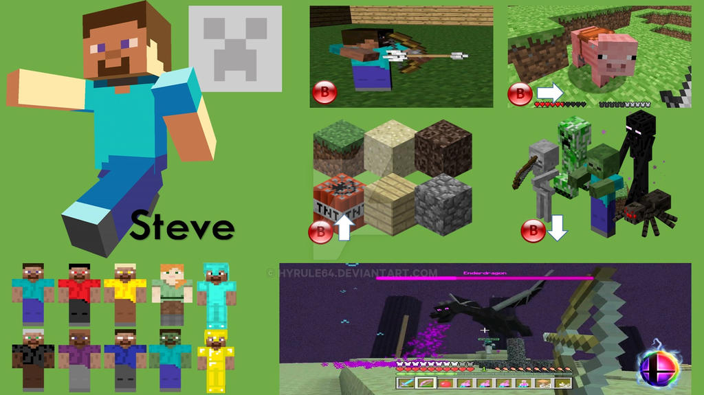 Ssb Move Set Steve Super Smash Bros. Moveset (Updated) by Hyrule64 on DeviantArt