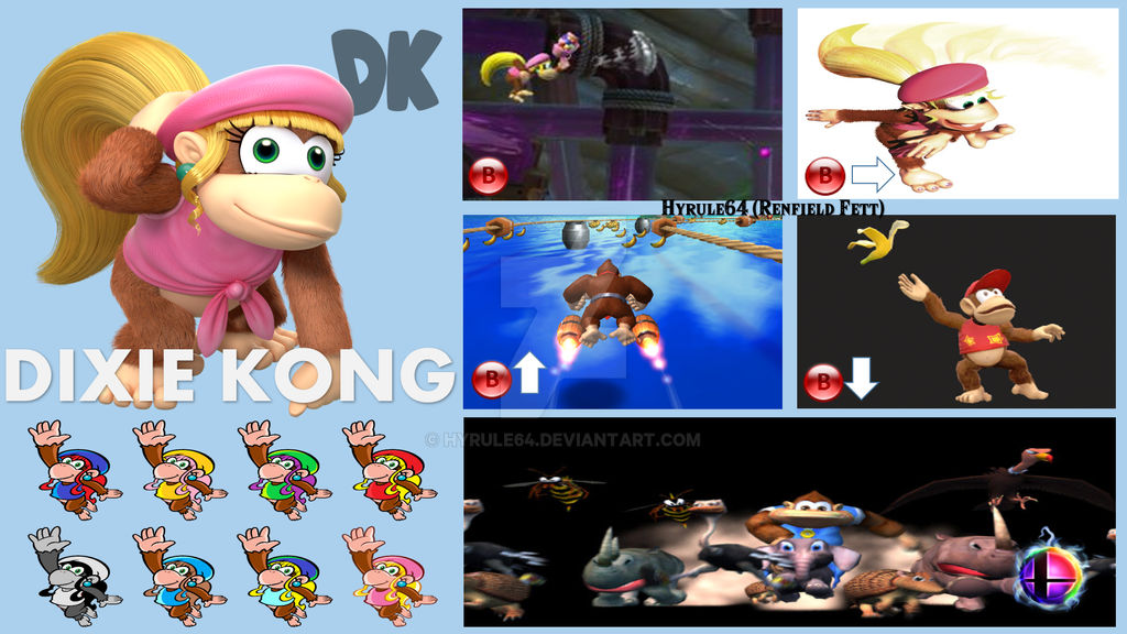 Ssb Move Set Dixie Kong Super Smash Bros Moveset by Hyrule64 on DeviantArt