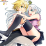 nanatsu no taizai - meliodas y elizabeth render