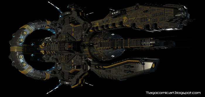 Spaceship Thader texture render wip 01