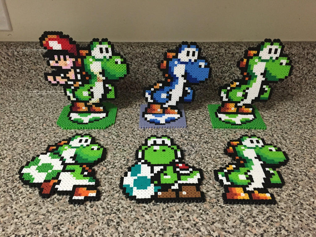 Yoshi perler bead art