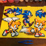 Sonic and Tails Perler bead art