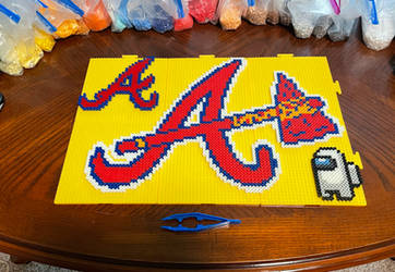 Atlanta Braves Perler bead art, Braves perler