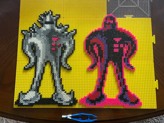 Starman Deluxe and Ghost of Starman Perler Bead