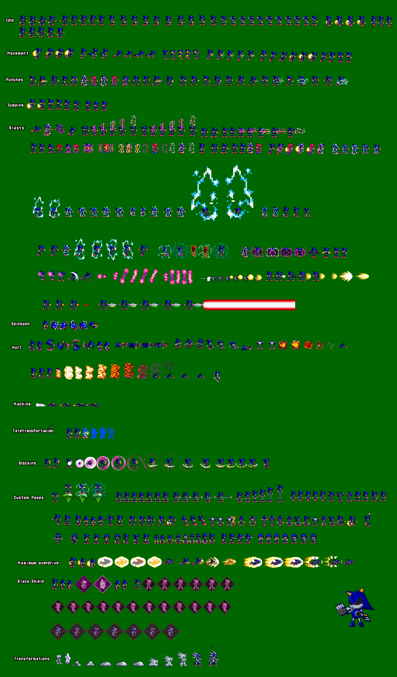 Metal Sonic Sprite Sheet by ZMK30 on DeviantArt