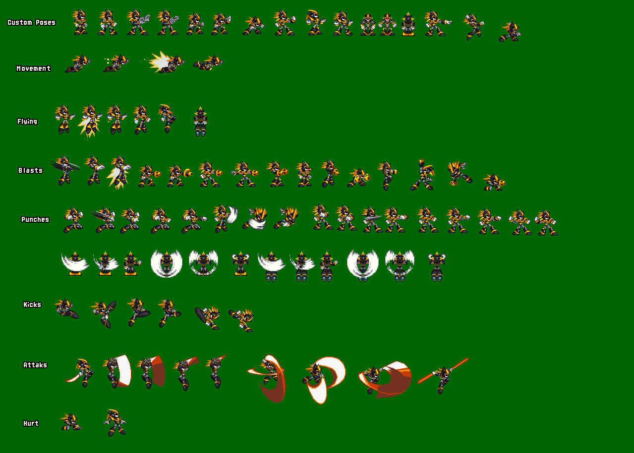 Super Neo Metal Sonic sprite sheet by madness8 on DeviantArt