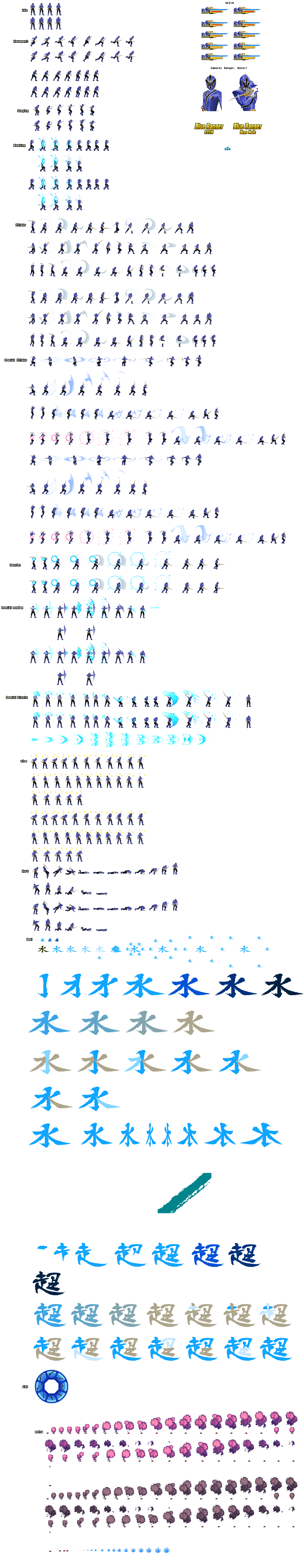 Samurai Ranger Water sprite sheet by neomar654 on DeviantArt