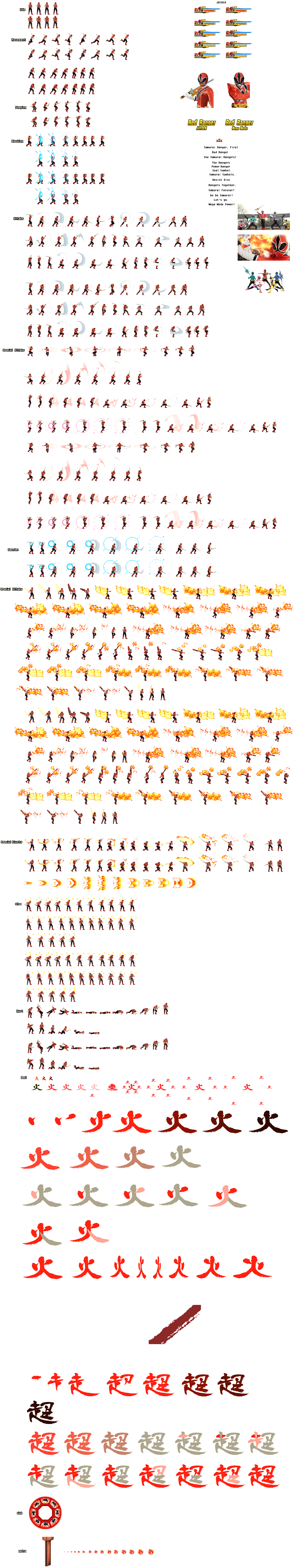 Samurai Ranger Fire sprite sheet by neomar654 on DeviantArt