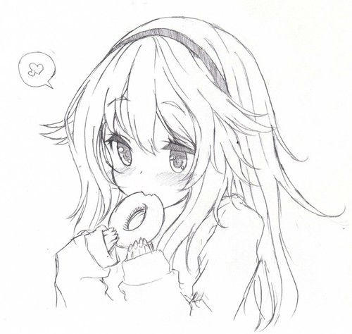 picture Eating Donuts Drawing kawaii donut eating girl by