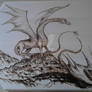 Dragons (pyrography)