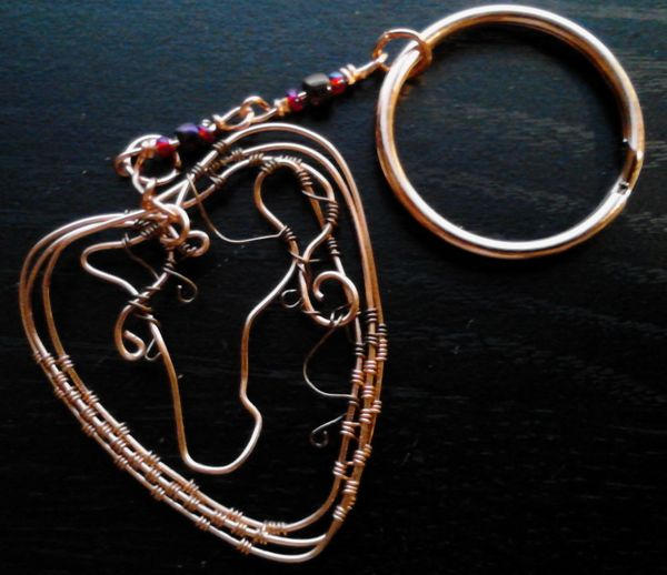 Horse Heart Key Chain by ChristinasWerkstatt