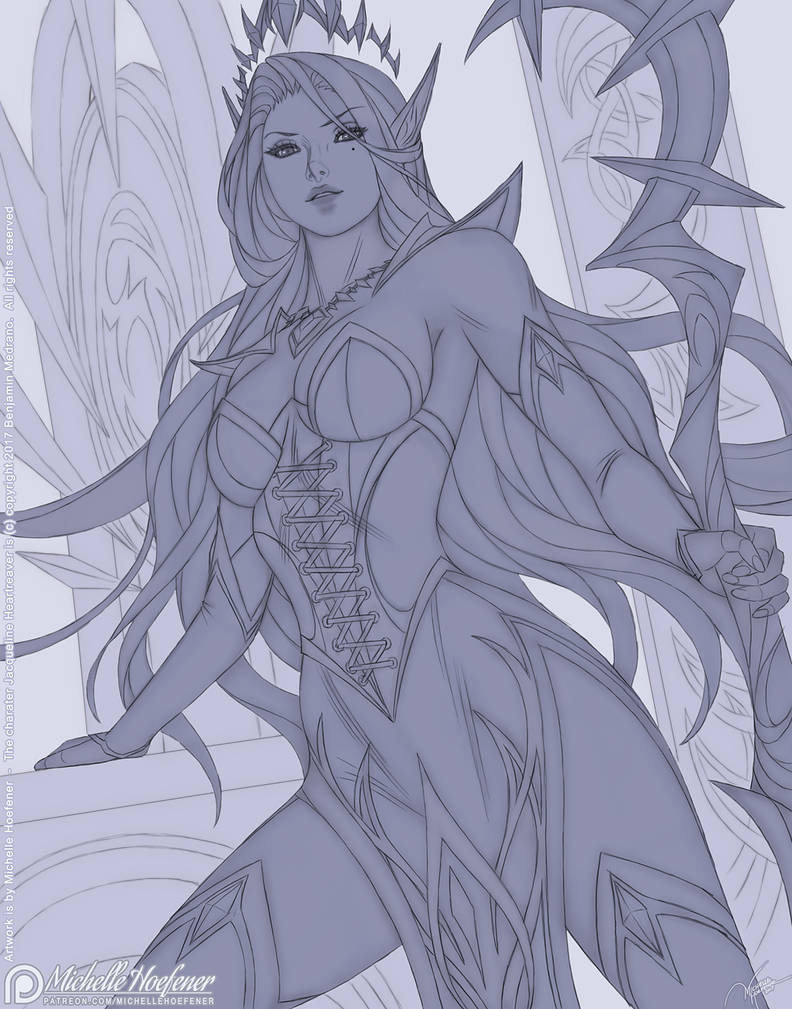 Jacqueline Heartreaver - Line Art by MichelleHoefener
