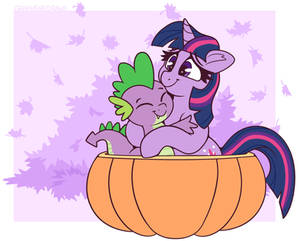 Pumpkin Pony Twilight, and Spike!